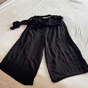 Free People Black Cropped Jumpsuit